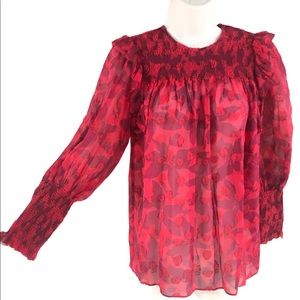 Joie 3/4 Sleeve Floral Silk Blouse